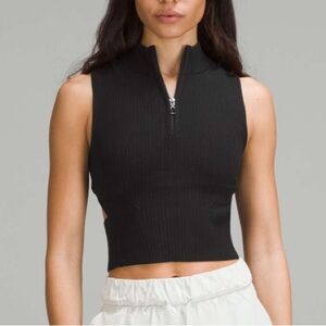lululemon athletica Black Ribbed Crop Top